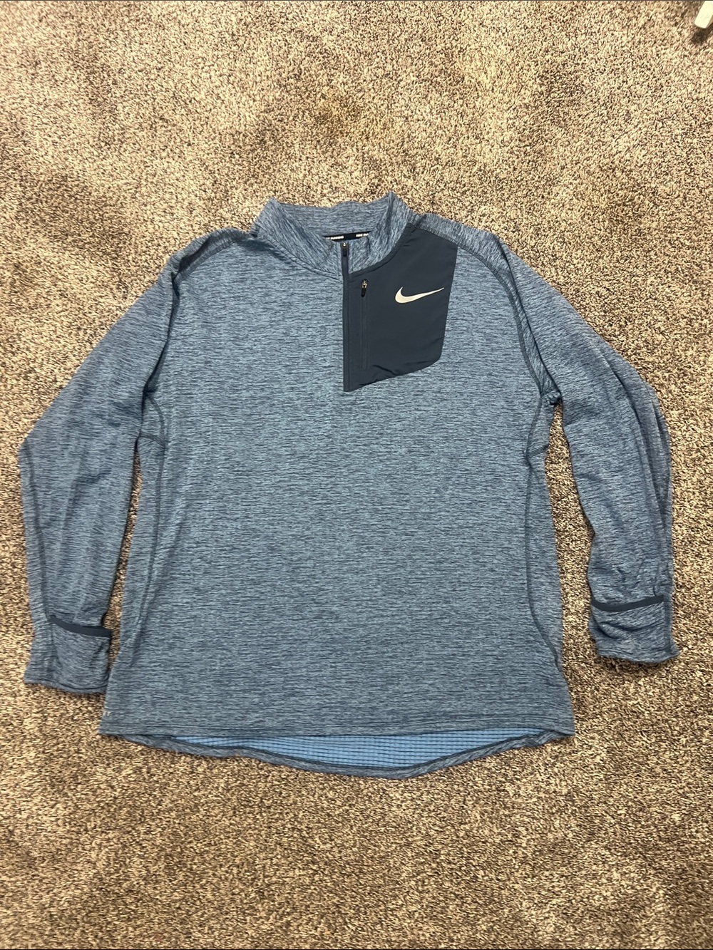Nike Men’s ' Blue Heather Dri-FIT Quarter-Zip Top